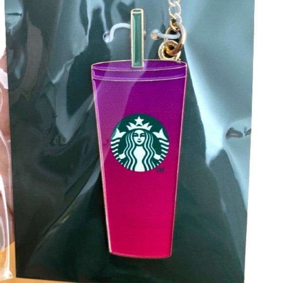 Starbucks Summer 2024 Europe exclusive cold drink enamel key chain NWT - Picture 2 of 10